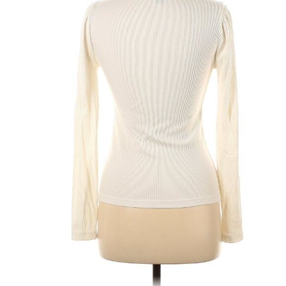 J. Crew White Long Sleeved Ribbed Shirt - Picture 2 of 4